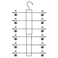 Foldable 6-Layer Wardrobe Storage Hanger 360-Degree Rotating Hook Clips Design Pants Skirt Clothes Hanger - Black