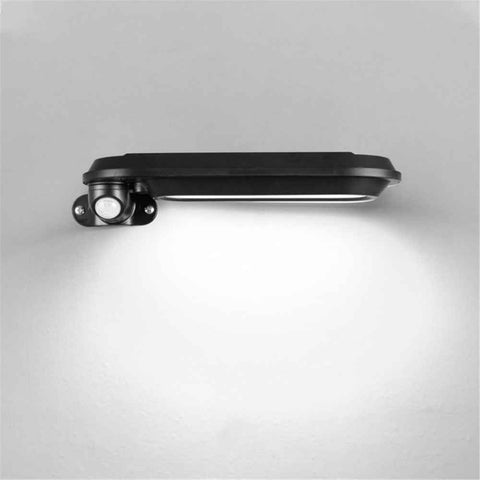 Solar LED Street Light Human Body Sensor LED Waterproof Outdoor Garden Wall Lamp - Black / White Light