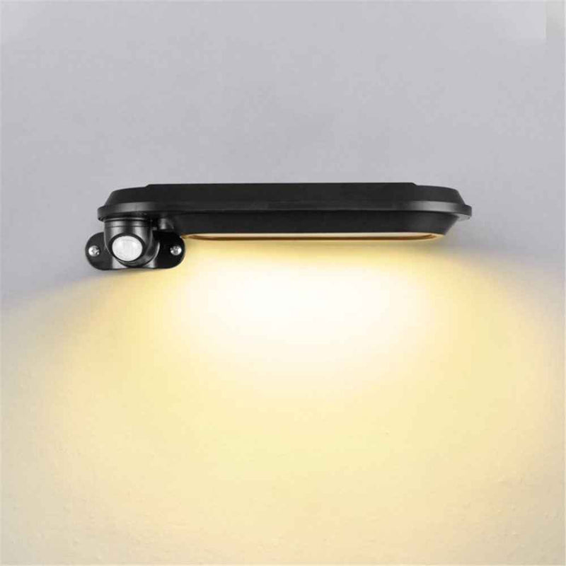 Solar LED Street Light Human Body Sensor LED Waterproof Outdoor Garden Wall Lamp - Black / Warm Light