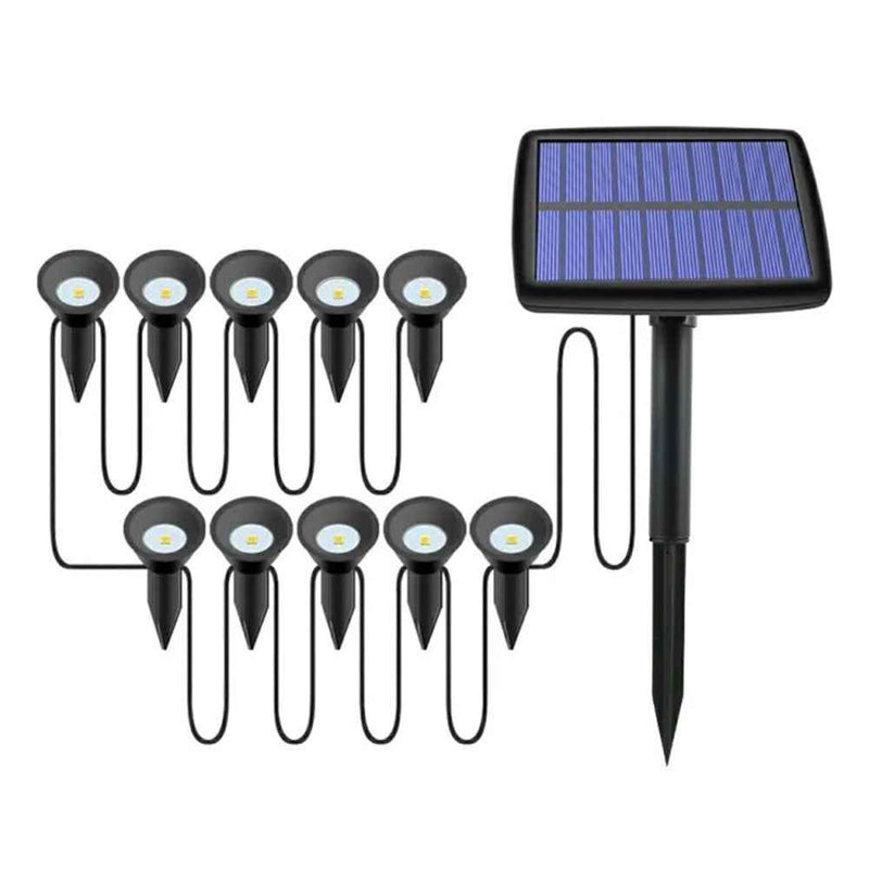 Solar Ground Light Outdoor Lawn Lamp for Garden Walkway Terrace Decoration - 10-LED