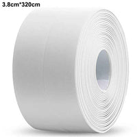 Sealing Strip Shower Sink Bathtub Caulking Tape PVC Self-Adhesive Waterproof Wall Tape for Bathroom Kitchen - White / 3.8cmx3.2m