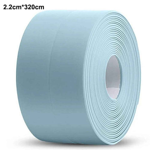 Sealing Strip Shower Sink Bathtub Caulking Tape PVC Self-Adhesive Waterproof Wall Tape for Bathroom Kitchen - Blue / 2.2cmx3.2m