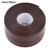 Sealing Strip Shower Sink Bathtub Caulking Tape PVC Self-Adhesive Waterproof Wall Tape for Bathroom Kitchen - Brown / 3.8cmx3.2m