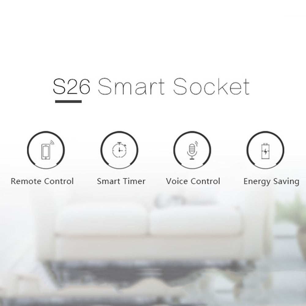 Sonoff S26 WiFi Smart Power Plug Socket Wireless Remote Control Timer Power Switch, Compatible with Alexa and Google Home, Support iOS and Android, US Plug