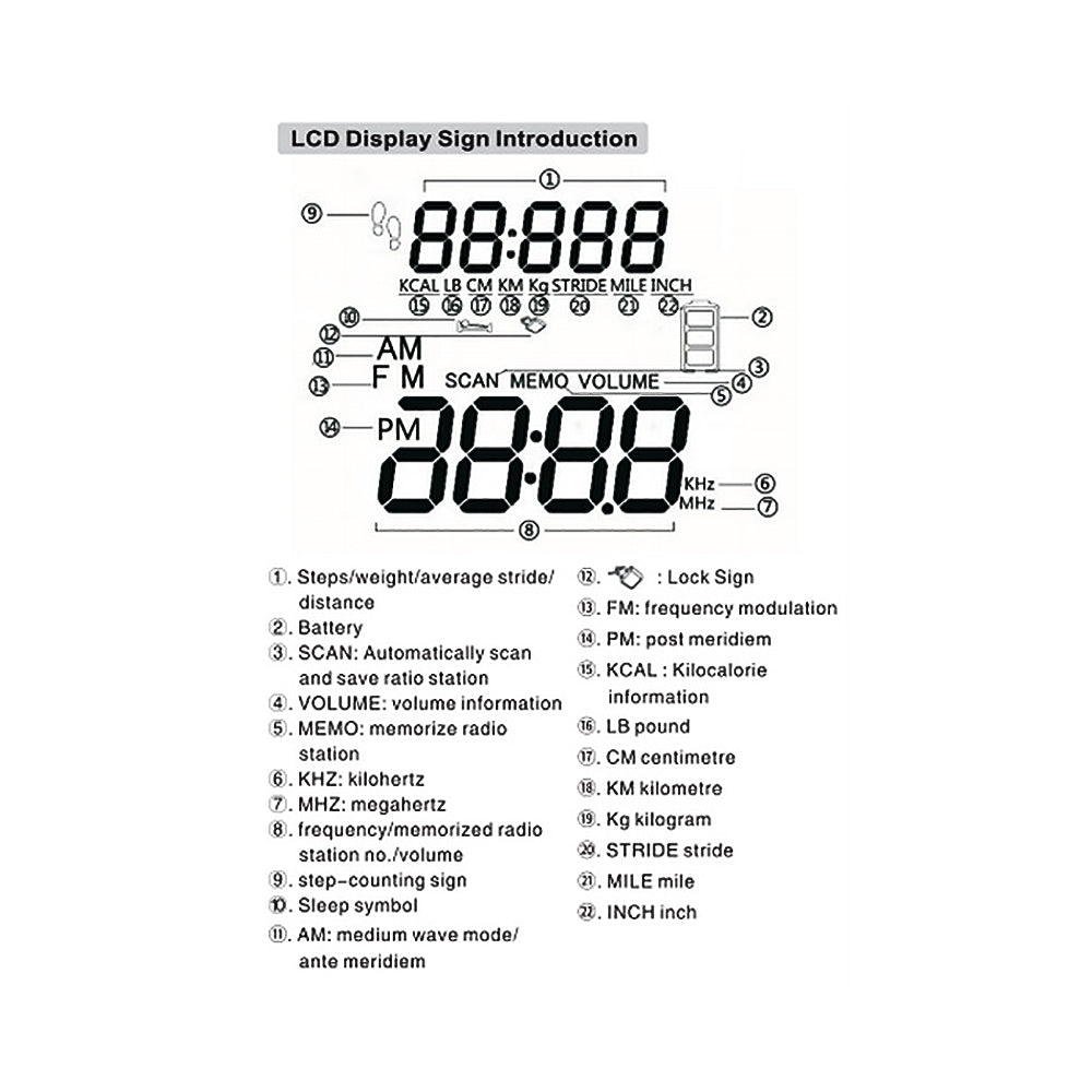 HRD-602-Digital-Display-FM-AM-Mini-Sports-Radio-with-Step-Counting-Function-(White)