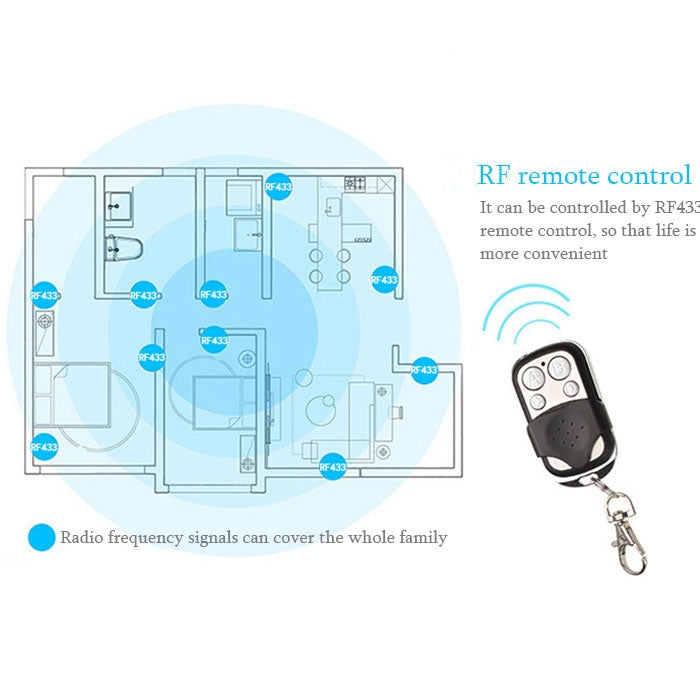 86mm 1 Gang Tempered Glass Panel Wall Switch Smart Home Light Touch Switch with RF433 Remote Controller, AC 110V-240V(Gold)