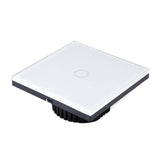 86mm 1 Gang Tempered Glass Panel Wall Switch Smart Home Light Touch Switch with RF433 Remote Controller, AC 110V-240V(White)