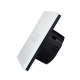 86mm 3 Gang Tempered Glass Panel Wall Switch Smart Home Light Touch Switch with RF433 Remote Controller, AC 110V-240V(Black)