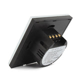 86mm 3 Gang Tempered Glass Panel Wall Switch Smart Home Light Touch Switch with RF433 Remote Controller, AC 110V-240V(Black)