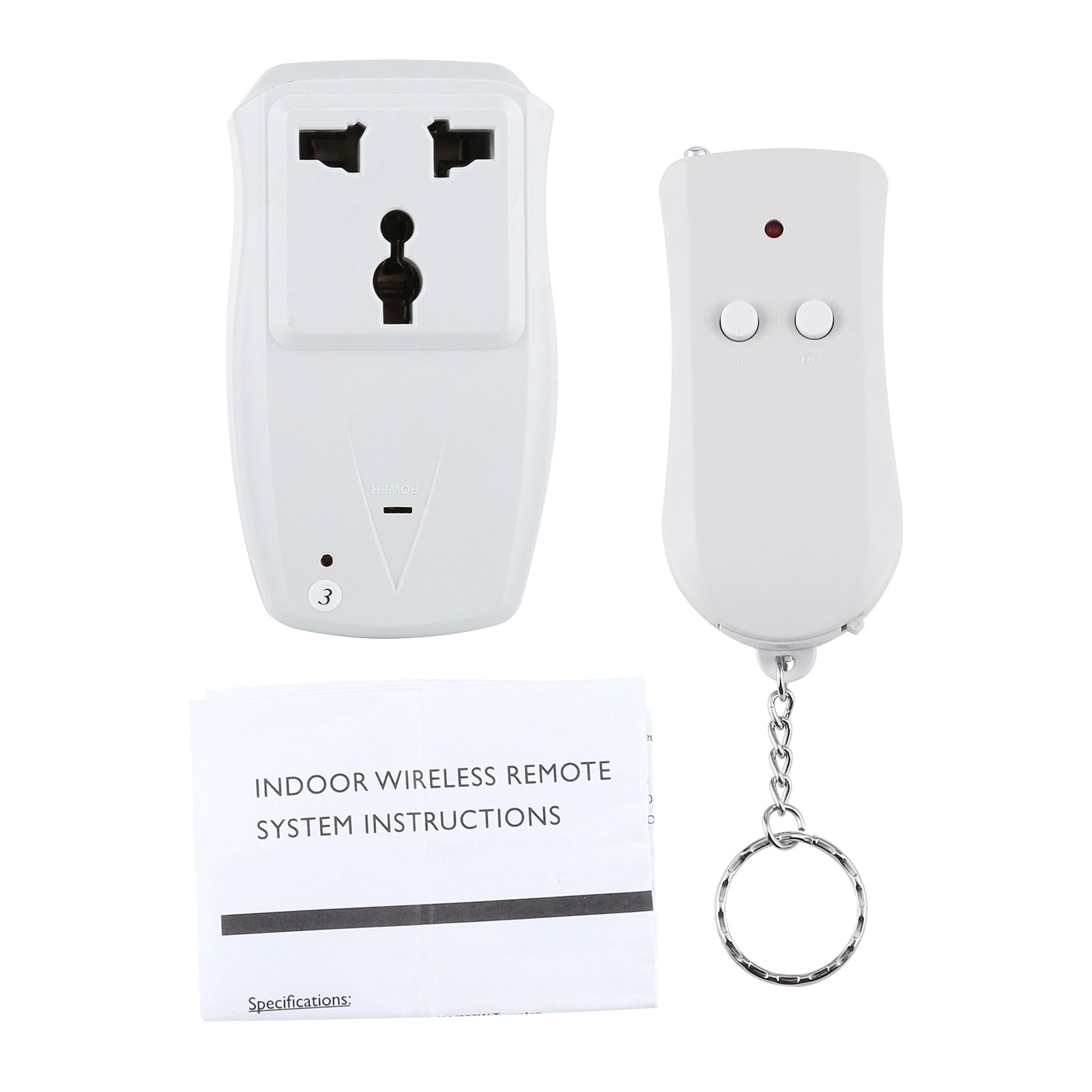 110V Indoor Wireless Smart Remote Control Switch with Single Keychain Transmitter, CN Plug