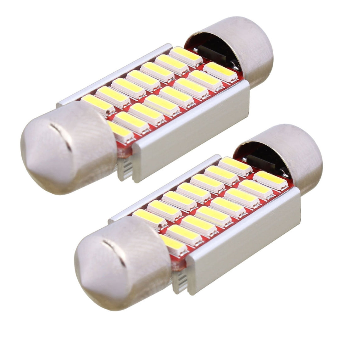 2-PCS-Festoon-36mm-2W-160LM-White-Light-16-LED-SMD-4014-Error-Free-License-Plate-Lights-Car-Light-Bulb