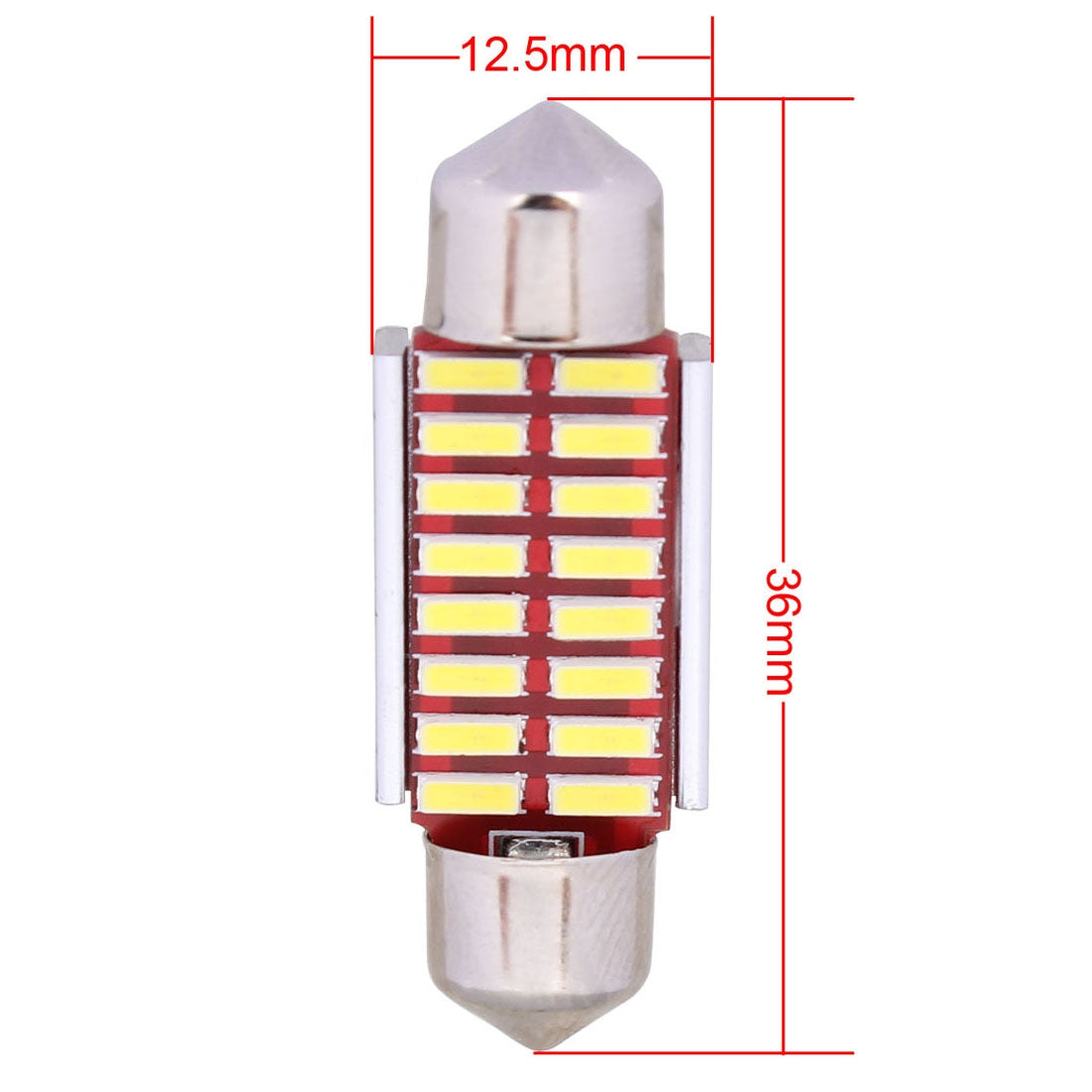 2-PCS-Festoon-36mm-2W-160LM-White-Light-16-LED-SMD-4014-Error-Free-License-Plate-Lights-Car-Light-Bulb