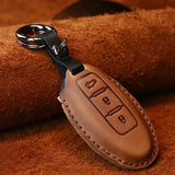 For-Nissan-Car-Cowhide-Leather-Key-Protective-Cover-Key-Case,-Three-Keys-Tailgate-Version-(Brown)
