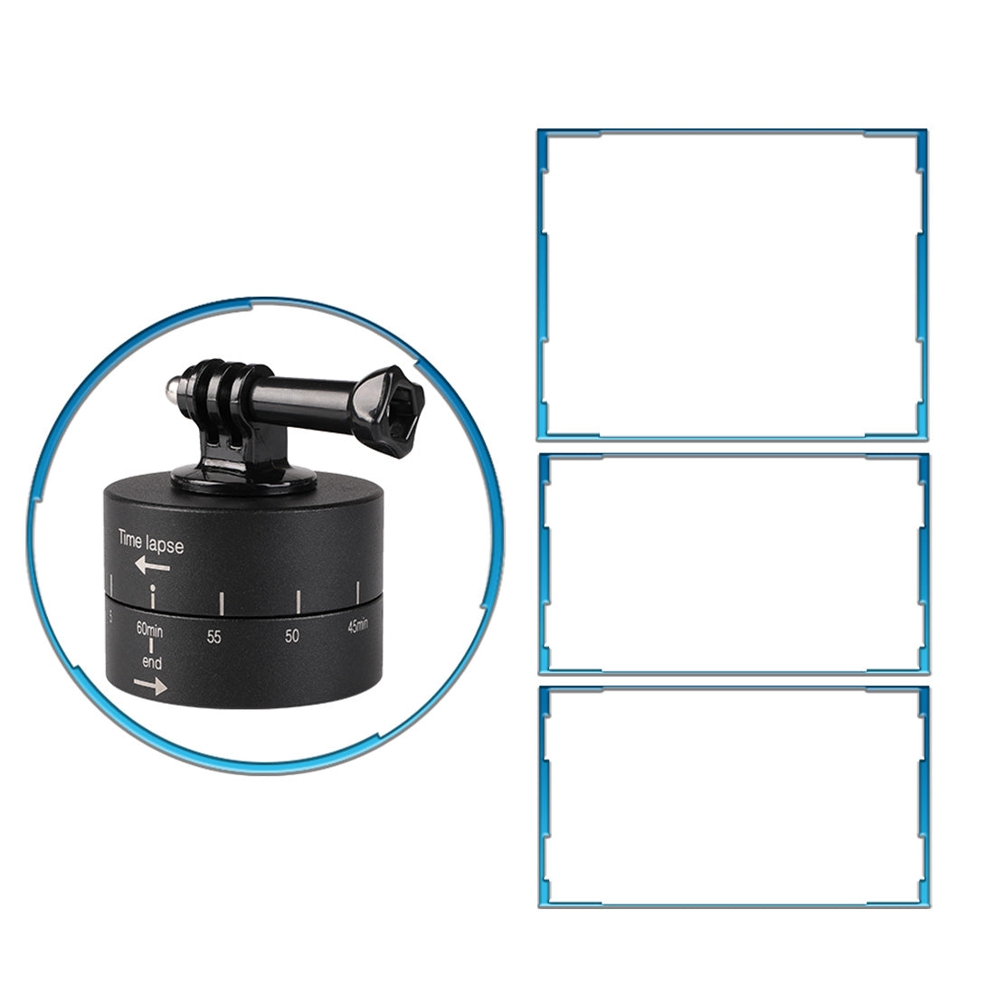 360-Degree-Auto-Rotation-60-Minutes-Time-Lapse-Stabilizer-Tripod-Head-Adapter-for-GoPro(Black)