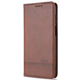 For-Samsung-Galaxy-M51-(Side-Fingerprint)-AZNS-Magnetic-Calf-Texture-Horizontal-Flip-Leather-Case-with-Card-Slots-&-Holder-&-Wallet(Dark-Brown)