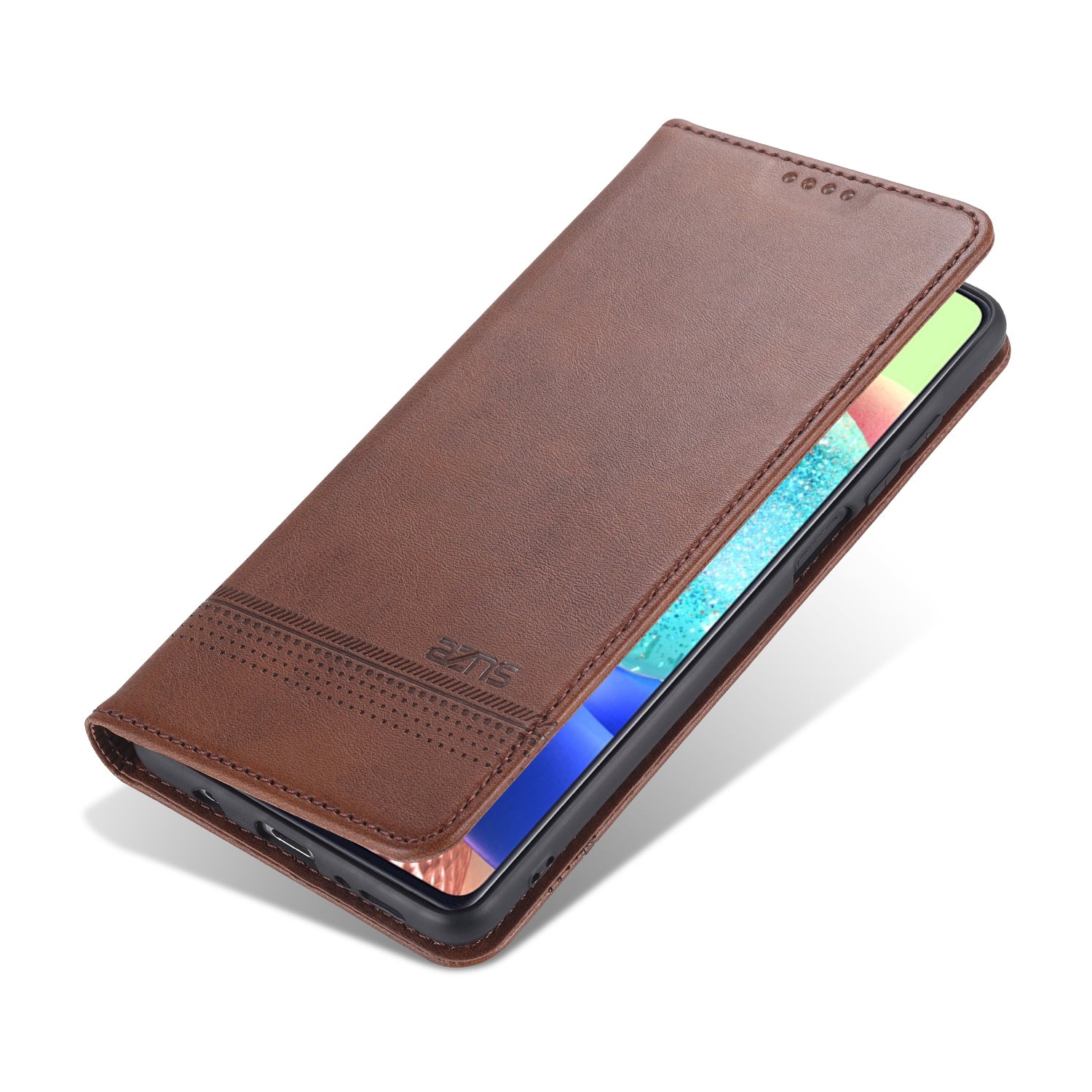 For-Samsung-Galaxy-M51-(Side-Fingerprint)-AZNS-Magnetic-Calf-Texture-Horizontal-Flip-Leather-Case-with-Card-Slots-&-Holder-&-Wallet(Dark-Brown)