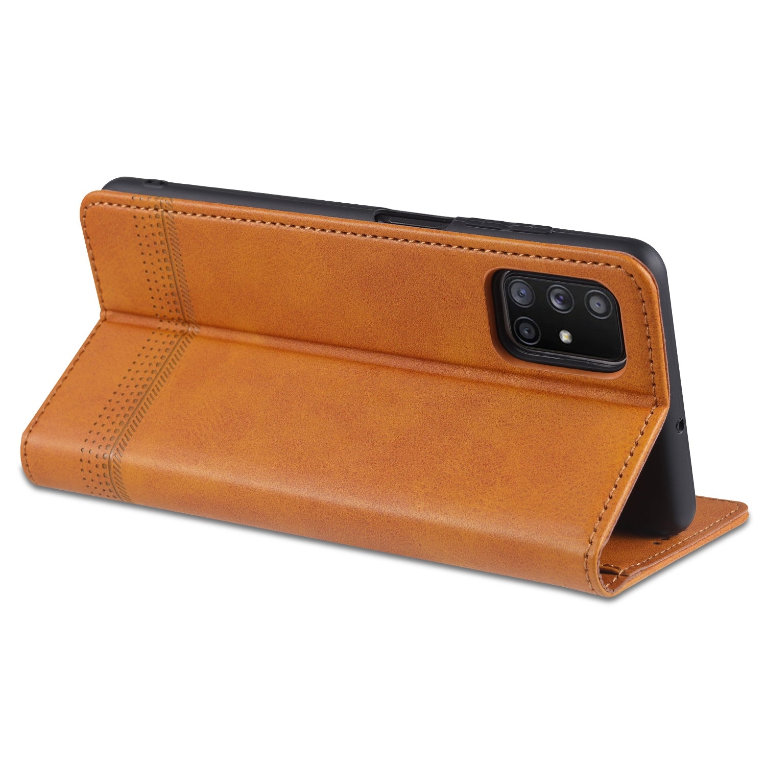 For-Samsung-Galaxy-M51-(Side-Fingerprint)-AZNS-Magnetic-Calf-Texture-Horizontal-Flip-Leather-Case-with-Card-Slots-&-Holder-&-Wallet(Dark-Brown)