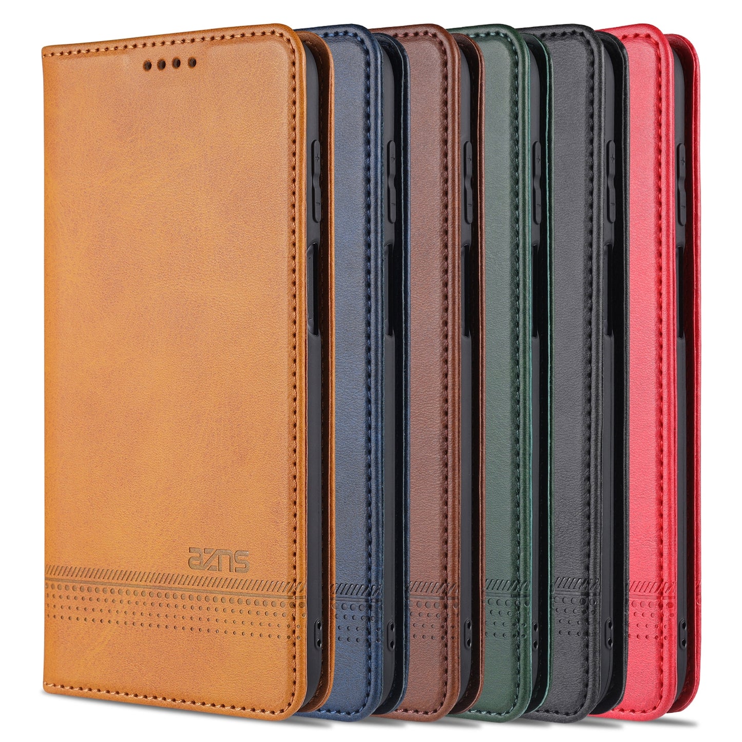 For-Samsung-Galaxy-M51-(Side-Fingerprint)-AZNS-Magnetic-Calf-Texture-Horizontal-Flip-Leather-Case-with-Card-Slots-&-Holder-&-Wallet(Dark-Brown)