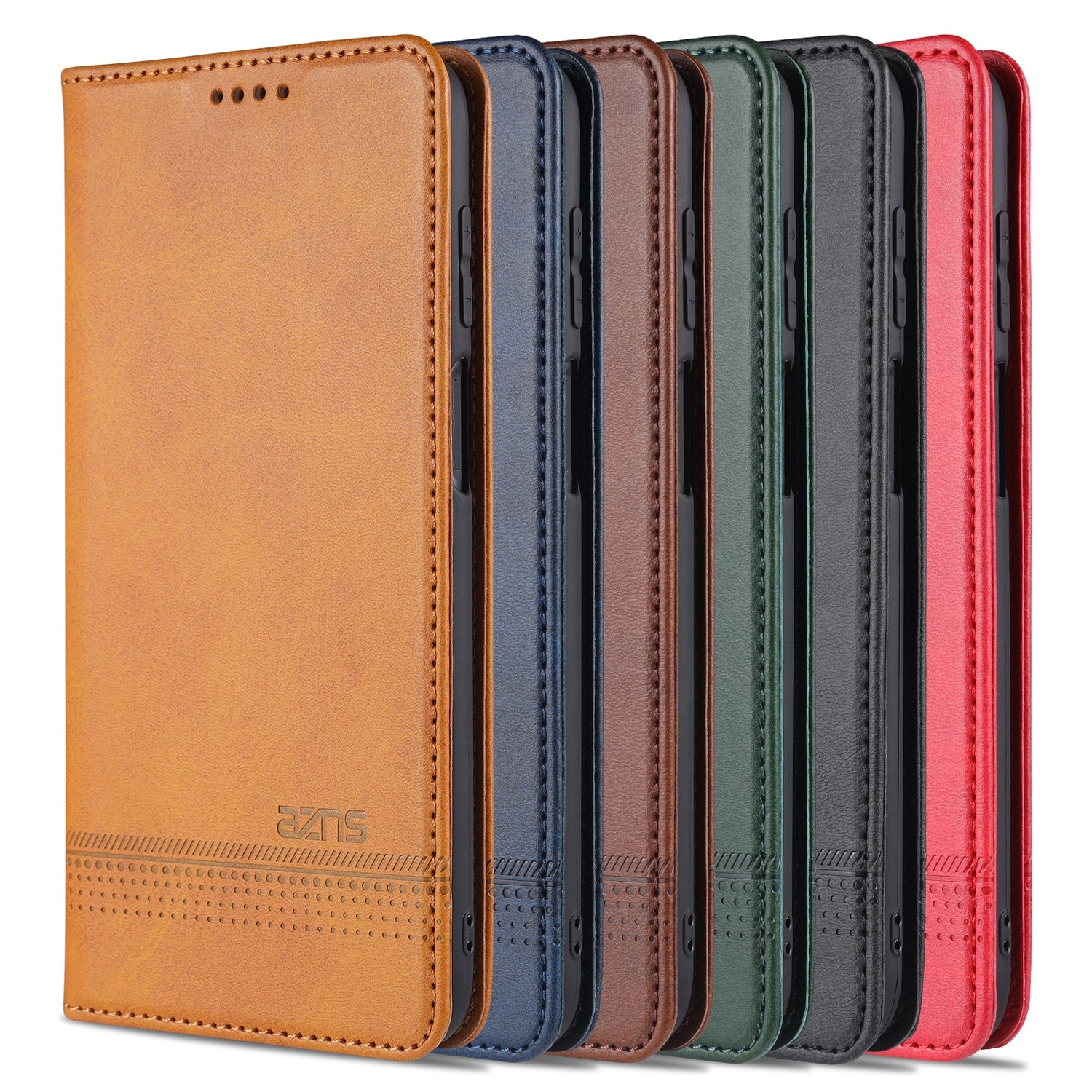 For-Samsung-Galaxy-M51-(Side-Fingerprint)-AZNS-Magnetic-Calf-Texture-Horizontal-Flip-Leather-Case-with-Card-Slots-&-Holder-&-Wallet(Dark-Brown)