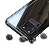 For-Samsung-Galaxy-S20-Magnetic-Metal-Frame-Double-sided-Tempered-Glass-Case(Rose-Gold)