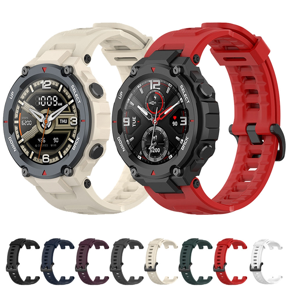 For-Amazfit-T-Rex-Pro-/-Amazfit-T-Rex-Silicone-Watch-Band-with-Dismantling-Tools,-One-Size(Olive-Green)