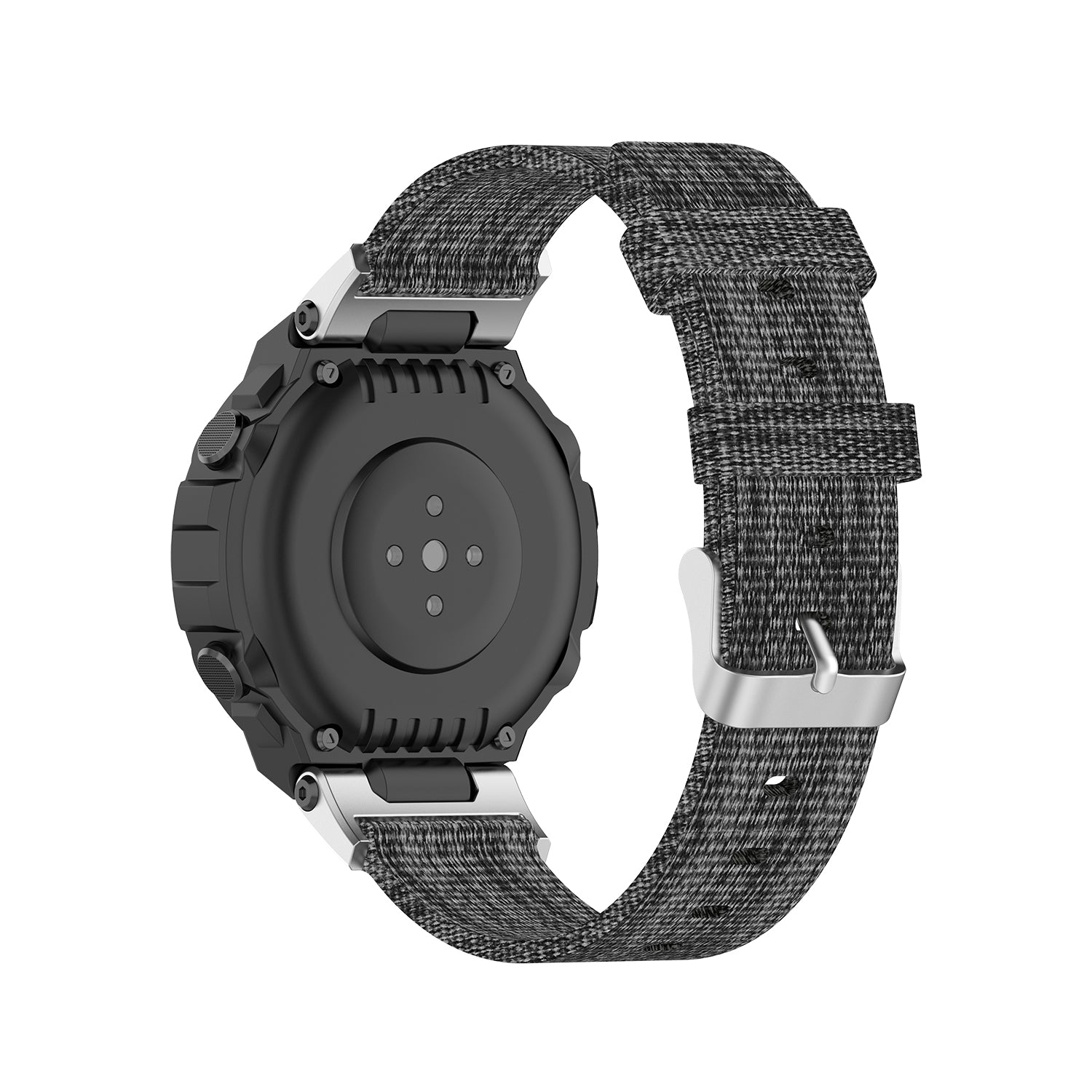 For-Amazfit-T-Rex-Pro-/-Amazfit-T-Rex-Nylon-Canvas-Watch-Band-with-Dismantling-Tools,-One-Size(Grey)