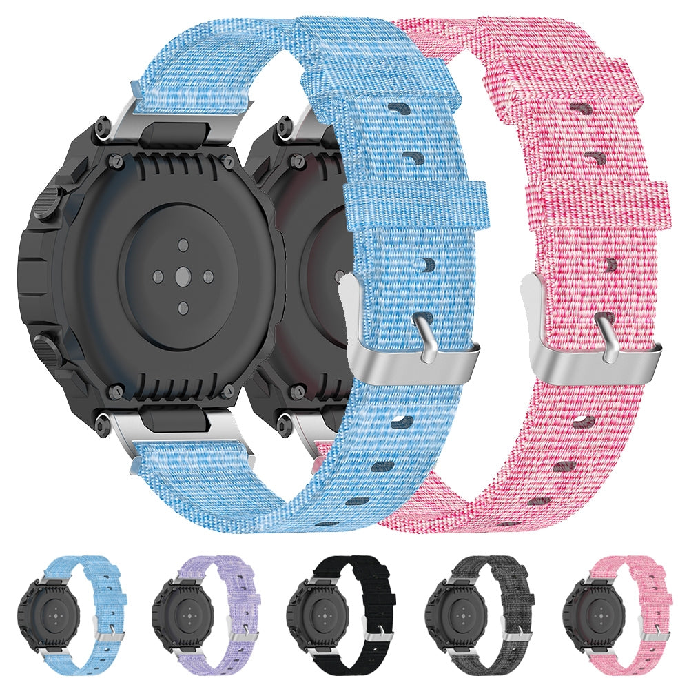 For-Amazfit-T-Rex-Pro-/-Amazfit-T-Rex-Nylon-Canvas-Watch-Band-with-Dismantling-Tools,-One-Size(Grey)