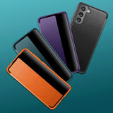 For-Samsung-Galaxy-S21-FE-Shockproof-Horizontal-Flip-Plain-Leather-Phone-Case(Black)