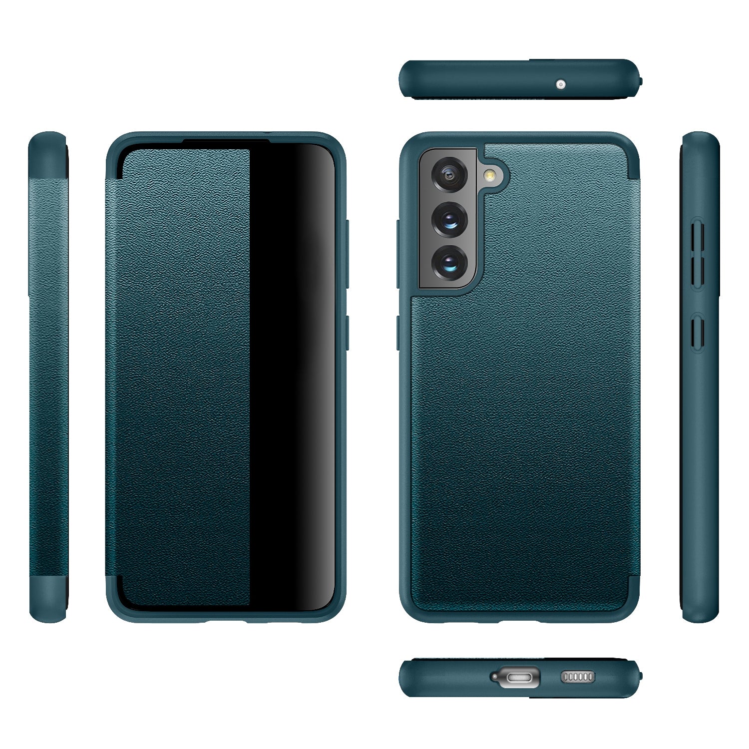 For-Samsung-Galaxy-S21-FE-Shockproof-Horizontal-Flip-Plain-Leather-Phone-Case(Black)