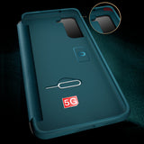 For-Samsung-Galaxy-S21-FE-Shockproof-Horizontal-Flip-Plain-Leather-Phone-Case(Black)