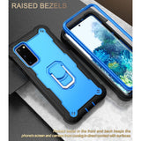 For-Samsung-Galaxy-S20-FE-/-FE-5G-PC-+-Rubber-3-layers-Shockproof-Protective-Case-with-Rotating-Holder(Black-+-Blue)