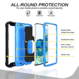 For-Samsung-Galaxy-S20-FE-/-FE-5G-PC-+-Rubber-3-layers-Shockproof-Protective-Case-with-Rotating-Holder(Black-+-Blue)