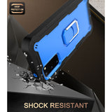 For-Samsung-Galaxy-S20-FE-/-FE-5G-PC-+-Rubber-3-layers-Shockproof-Protective-Case-with-Rotating-Holder(Black-+-Blue)