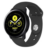 For-Samsung-Galaxy-Watch-Active2-Bluetooth-Version-44mm-Smart-Watch-Solid-Color-Silicone-Watch-Band,-Size:L-(Black)