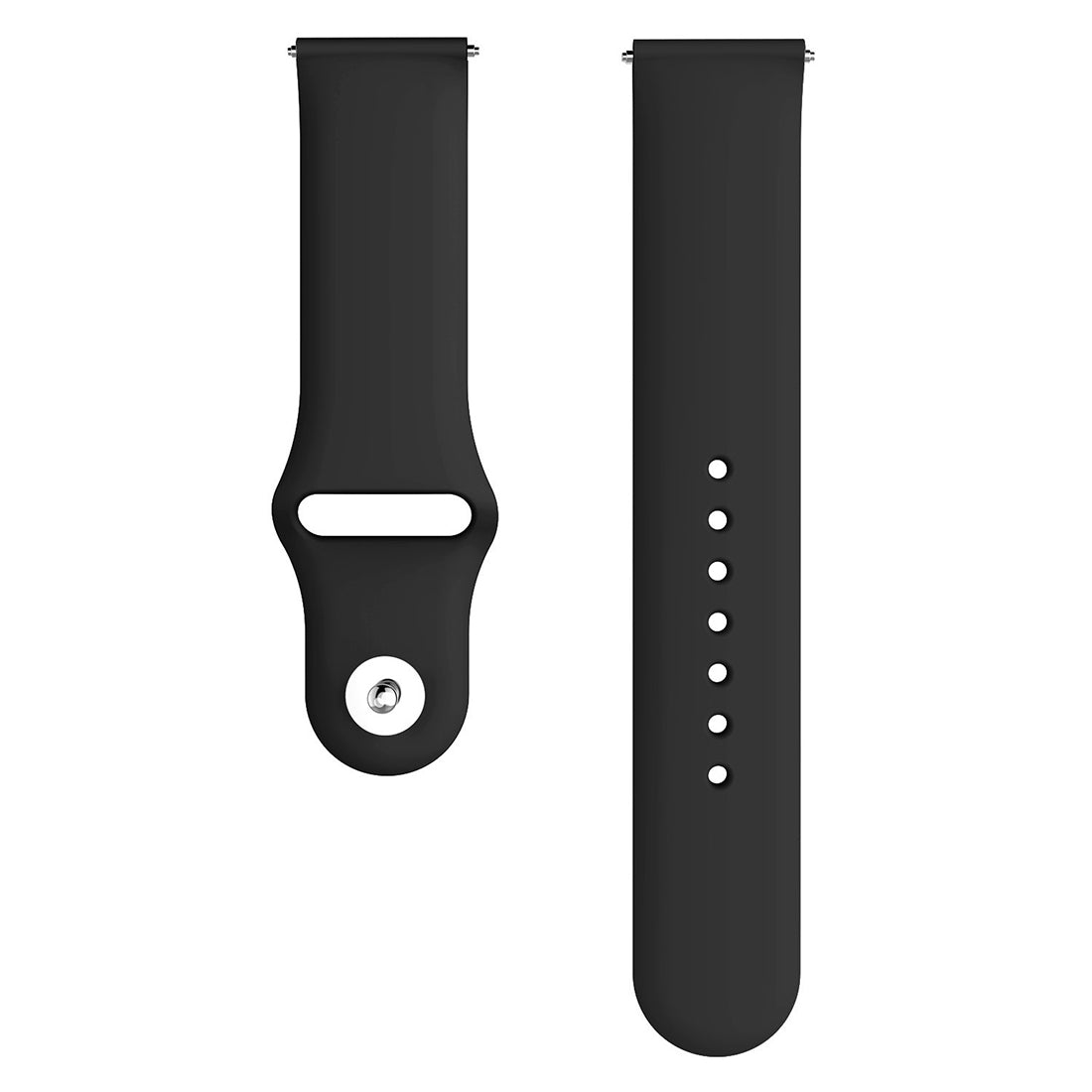 For-Samsung-Galaxy-Watch-Active2-Bluetooth-Version-44mm-Smart-Watch-Solid-Color-Silicone-Watch-Band,-Size:L-(Black)
