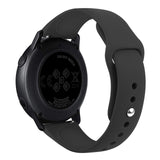 For-Samsung-Galaxy-Watch-Active2-Bluetooth-Version-44mm-Smart-Watch-Solid-Color-Silicone-Watch-Band,-Size:L-(Black)