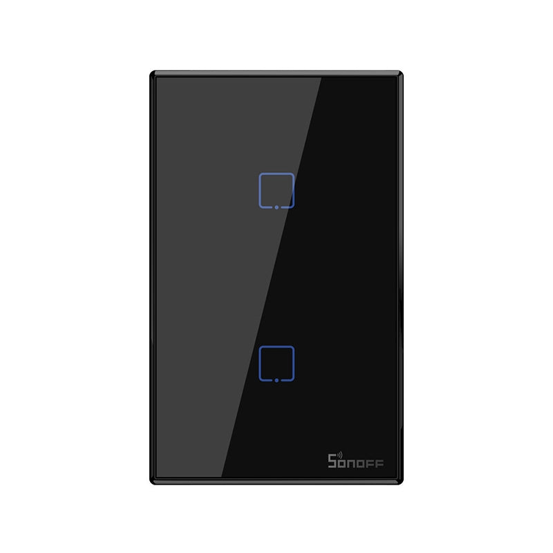 Sonoff T3 US-TX 433 RF WIFI Smart Remote Control Wall Touch Switch, US Plug, Style:Double Buttons