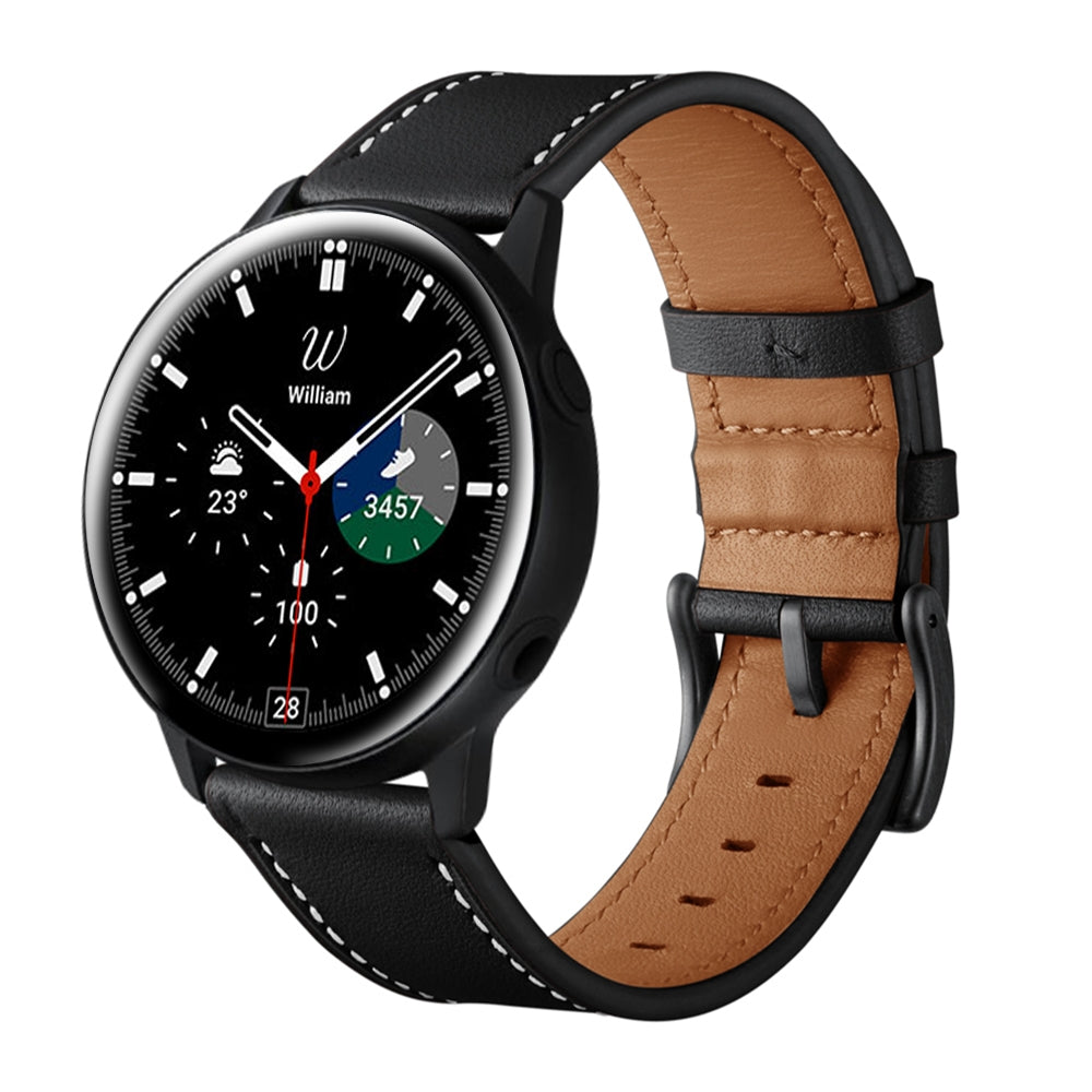 For-Samsung-Galaxy-Watch-3-41mm-Leather-Watch-Band(Black)