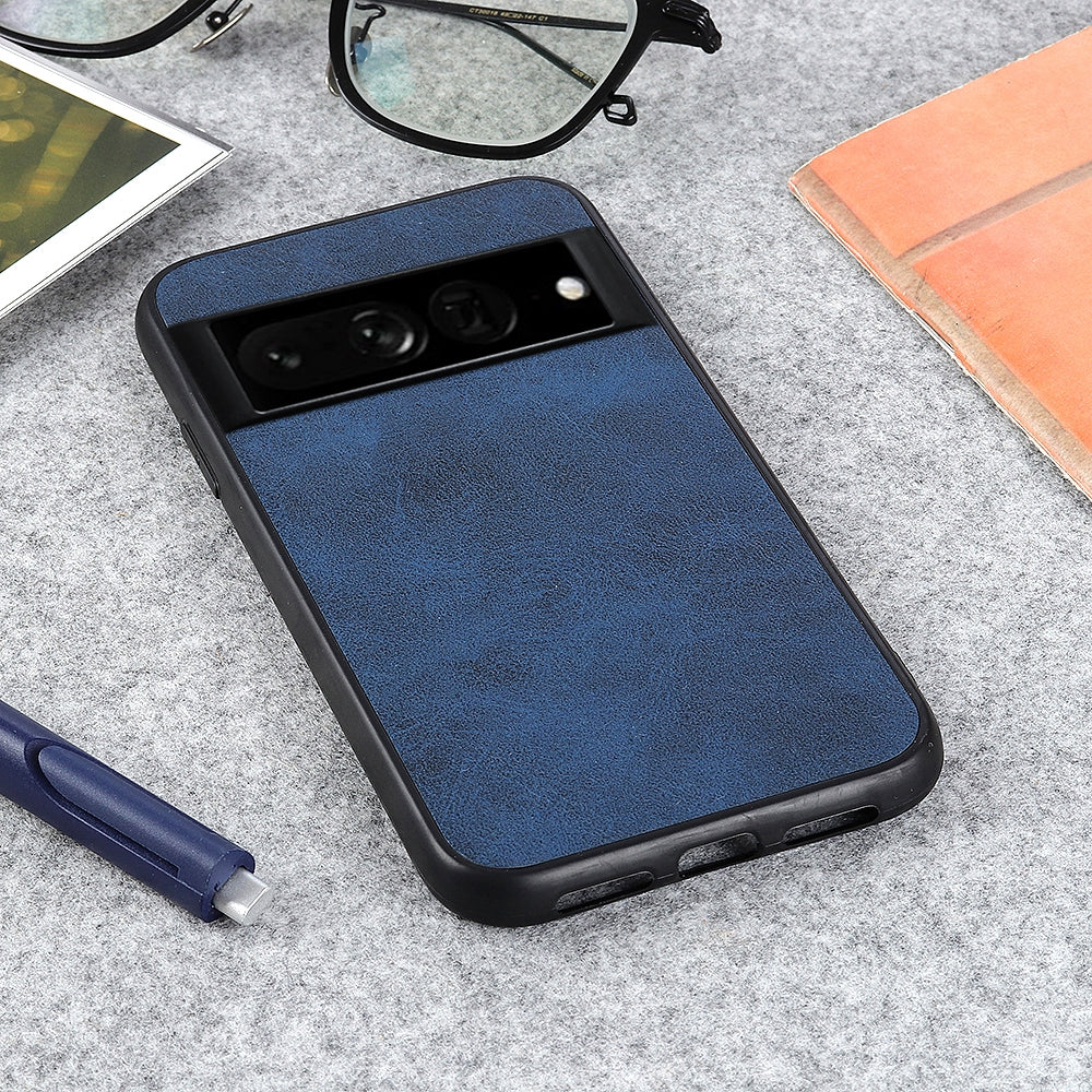 For-Google-Pixel-7-Pro-Accurate-Hole-Two-color-Calf-Texture-PU-Phone-Case(Blue)