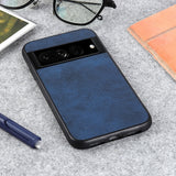For-Google-Pixel-7-Pro-Accurate-Hole-Two-color-Calf-Texture-PU-Phone-Case(Blue)