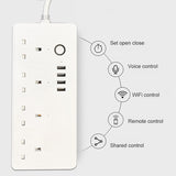 ZigBee 13A SM-SO301-K 4 Holes + 4 USB Multi-purpose Smart Power Strip, UK Plug
