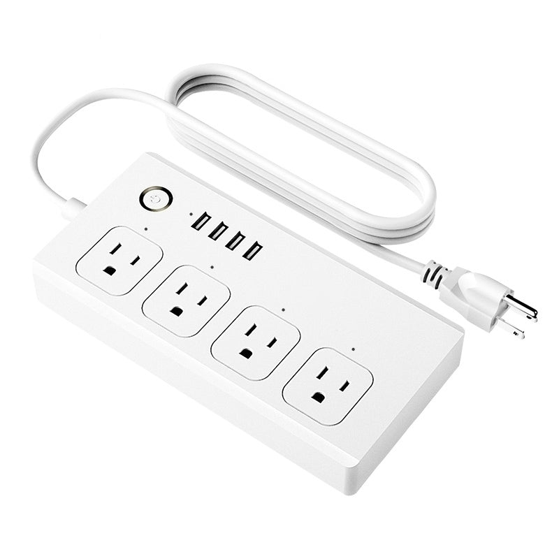 ZigBee 10A SM-SO301-U 2500W 4 Holes + 4 USB Smart Power Strip, US Plug(White)