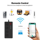 WiFi 10A SM-SO301-U 2500W 4 Holes + 4 USB Smart Power Strip, US Plug(Black)