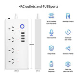 WiFi 10A SM-SO301-A 4 Holes + 4 USB 2000W Multi-purpose Smart Power Strip, AU Plug