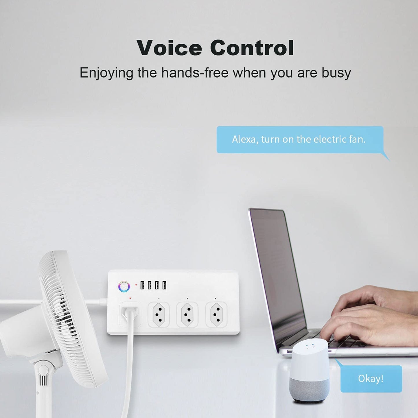 ZigBee 10A SM-SO301-B 4 Holes + 4 USB Multi-purpose Smart Power Strip, Brazil Plug