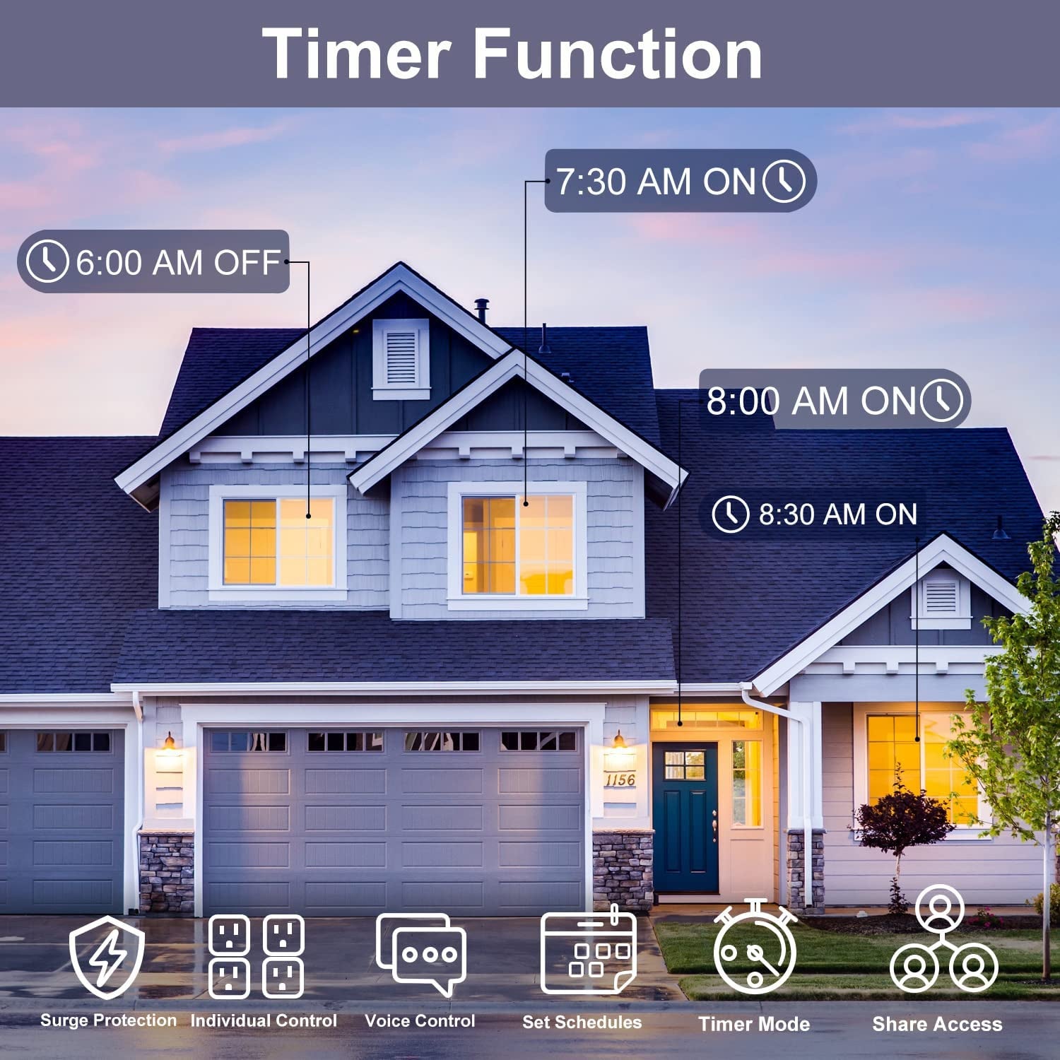 ZigBee 10A SM-SO306-M 4 Holes + 2 USB Multi-purpose Smart Power Strip(EU Plug)