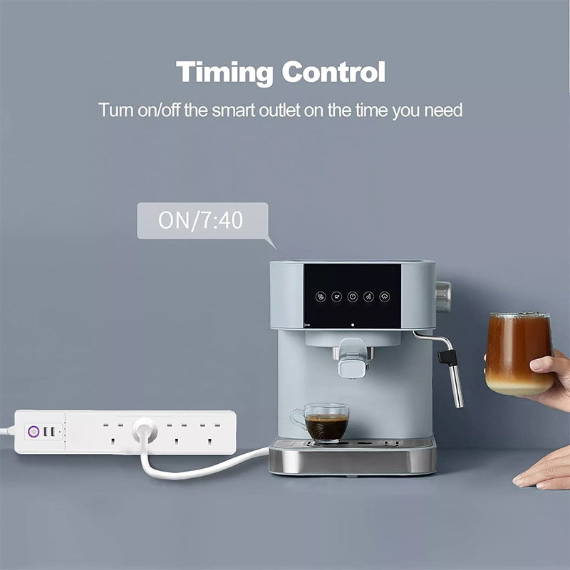 WiFi 16A SM-SO306-K 4 Holes + 2 USB Multi-purpose Smart Power Strip, UK Plug