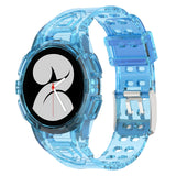 For-Samsung-Galaxy-Watch4-Classic-46mm-Silicone-Integrated-Watch-Band(Transparent-Blue)