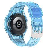 For-Samsung-Galaxy-Watch4-Classic-46mm-Silicone-Integrated-Watch-Band(Transparent-Blue)