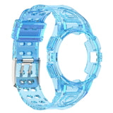 For-Samsung-Galaxy-Watch4-Classic-46mm-Silicone-Integrated-Watch-Band(Transparent-Blue)